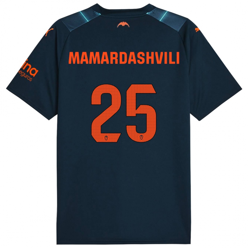 Herren Giorgi Mamardashvili #25 Marineblau Auswärtstrikot Trikot 2023/24 T-Shirt
