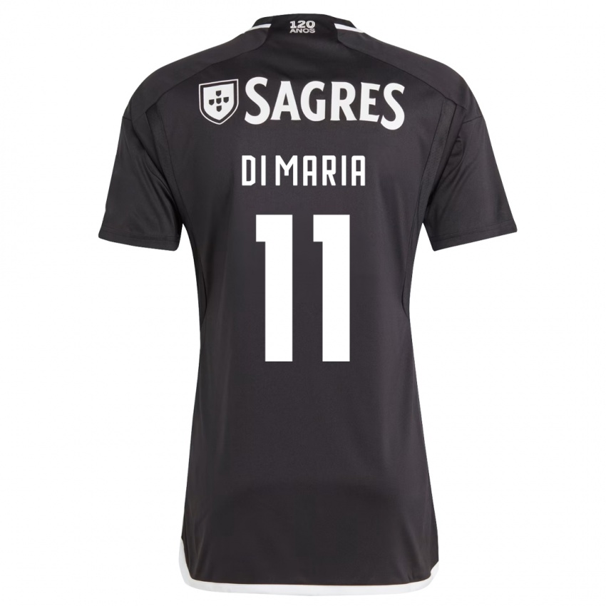 Herren Angel Di Maria #11 Schwarz Auswärtstrikot Trikot 2023/24 T-Shirt