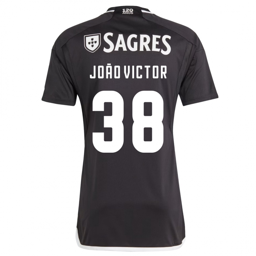 Herren João Victor #38 Schwarz Auswärtstrikot Trikot 2023/24 T-Shirt