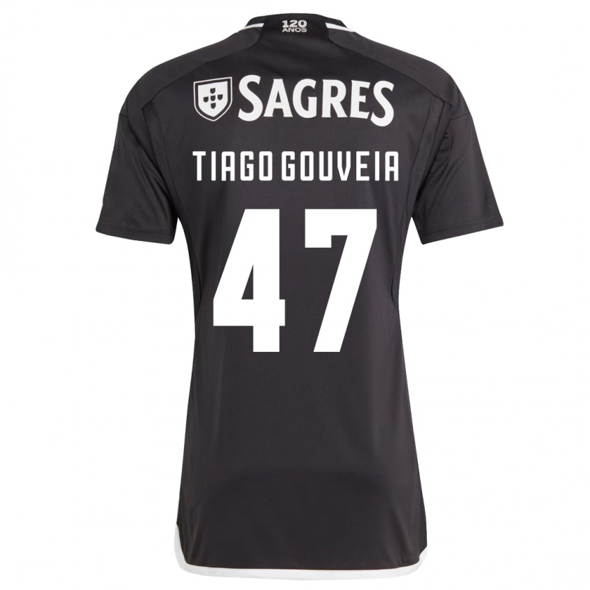 Herren Tiago Gouveia #47 Schwarz Auswärtstrikot Trikot 2023/24 T-Shirt