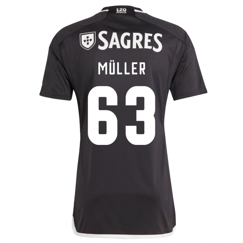 Herren José Müller #63 Schwarz Auswärtstrikot Trikot 2023/24 T-Shirt