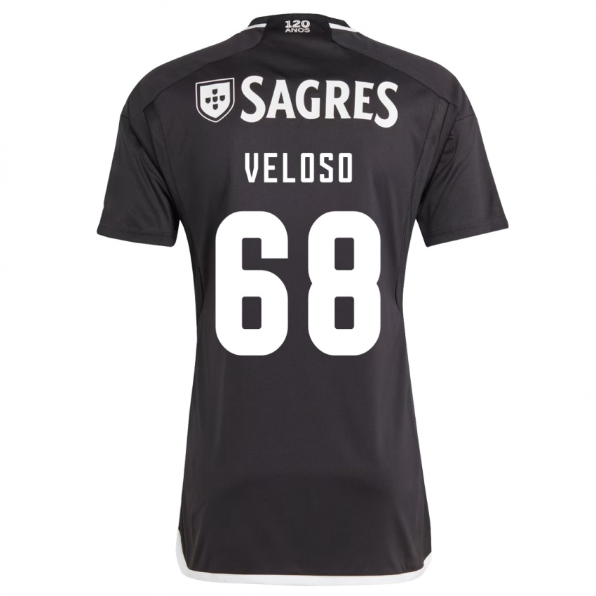 Herren João Veloso #68 Schwarz Auswärtstrikot Trikot 2023/24 T-Shirt