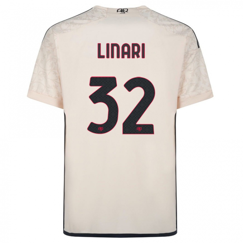 Herren Elena Linari #32 Cremefarben Auswärtstrikot Trikot 2023/24 T-Shirt