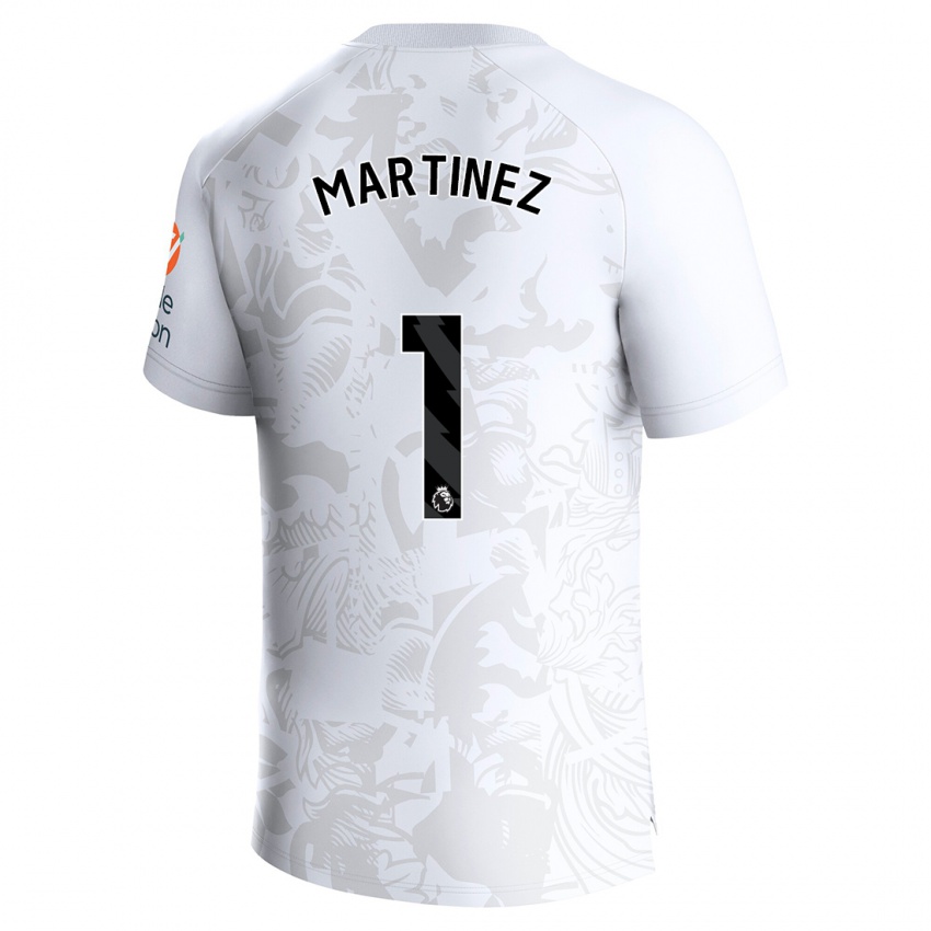 Damen Emiliano Martinez #1 Weiß Auswärtstrikot Trikot 2023/24 T-Shirt