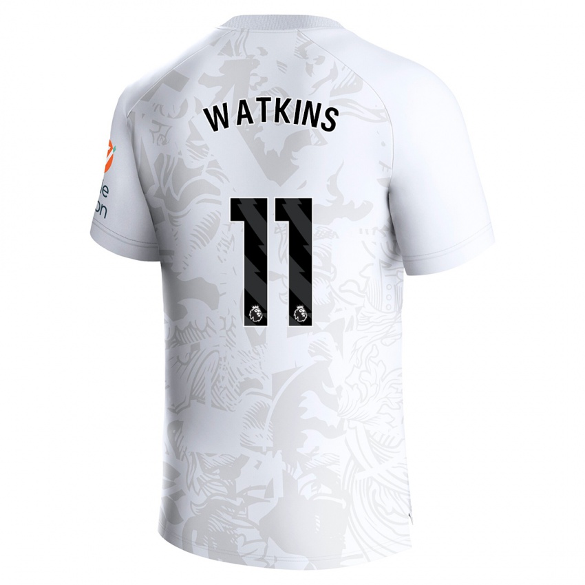 Damen Ollie Watkins #11 Weiß Auswärtstrikot Trikot 2023/24 T-Shirt