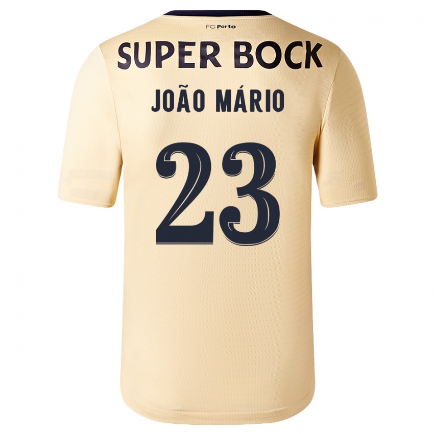 Damen Joao Mario #23 Beige-Gold Auswärtstrikot Trikot 2023/24 T-Shirt