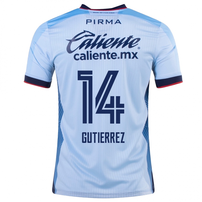 Damen Alexis Gutierrez #14 Himmelblau Auswärtstrikot Trikot 2023/24 T-Shirt