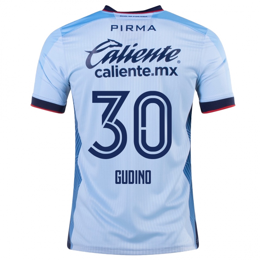 Damen Andres Gudino #30 Himmelblau Auswärtstrikot Trikot 2023/24 T-Shirt