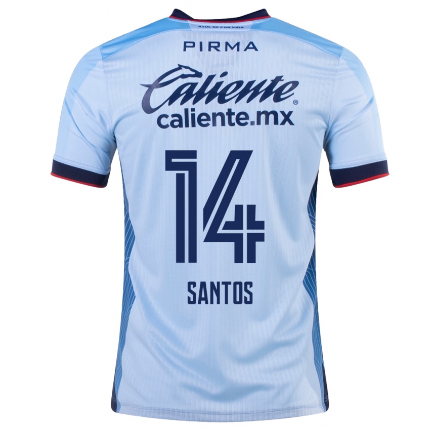 Damen Eleisa Santos #14 Himmelblau Auswärtstrikot Trikot 2023/24 T-Shirt