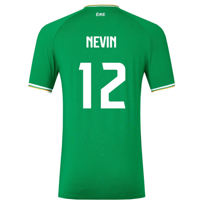 Kinder Irische Harry Nevin #12 Grün Heimtrikot Trikot 24-26 T-Shirt
