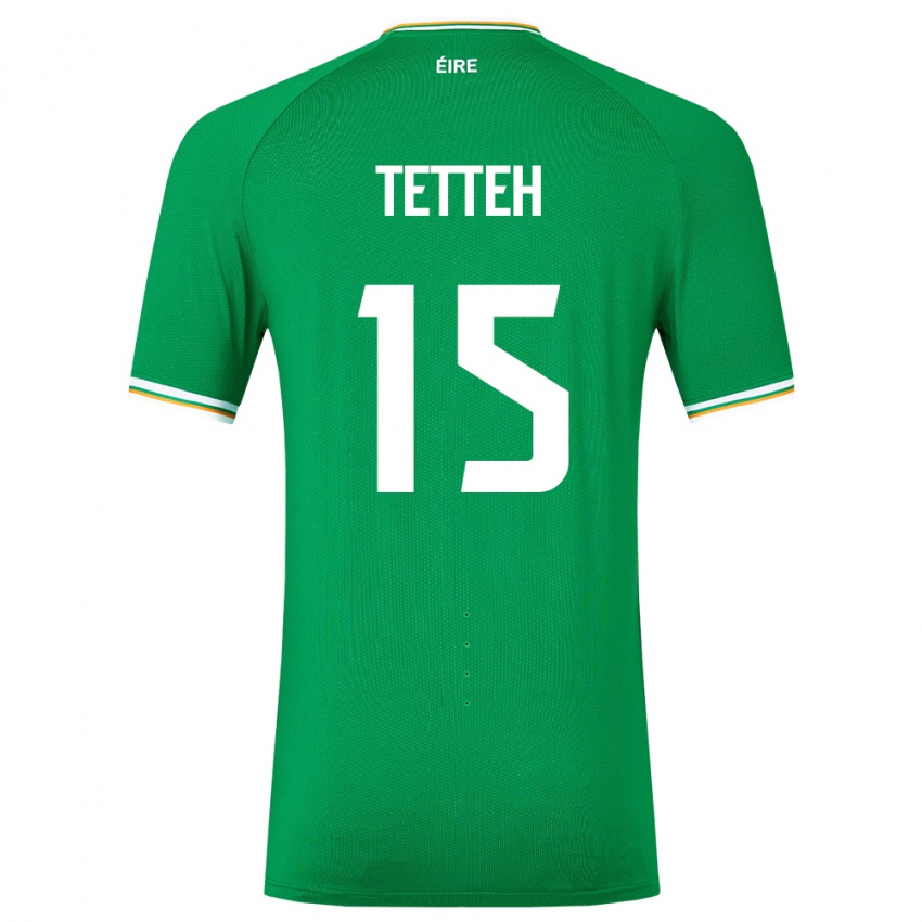 Kinder Irische Gideon Tetteh #15 Grün Heimtrikot Trikot 24-26 T-Shirt