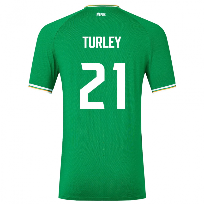 Kinder Irische Freddie Turley #21 Grün Heimtrikot Trikot 24-26 T-Shirt