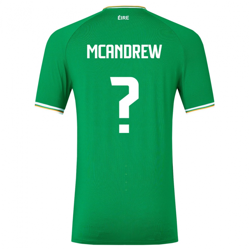 Kinder Irische Niall Mcandrew #0 Grün Heimtrikot Trikot 24-26 T-Shirt