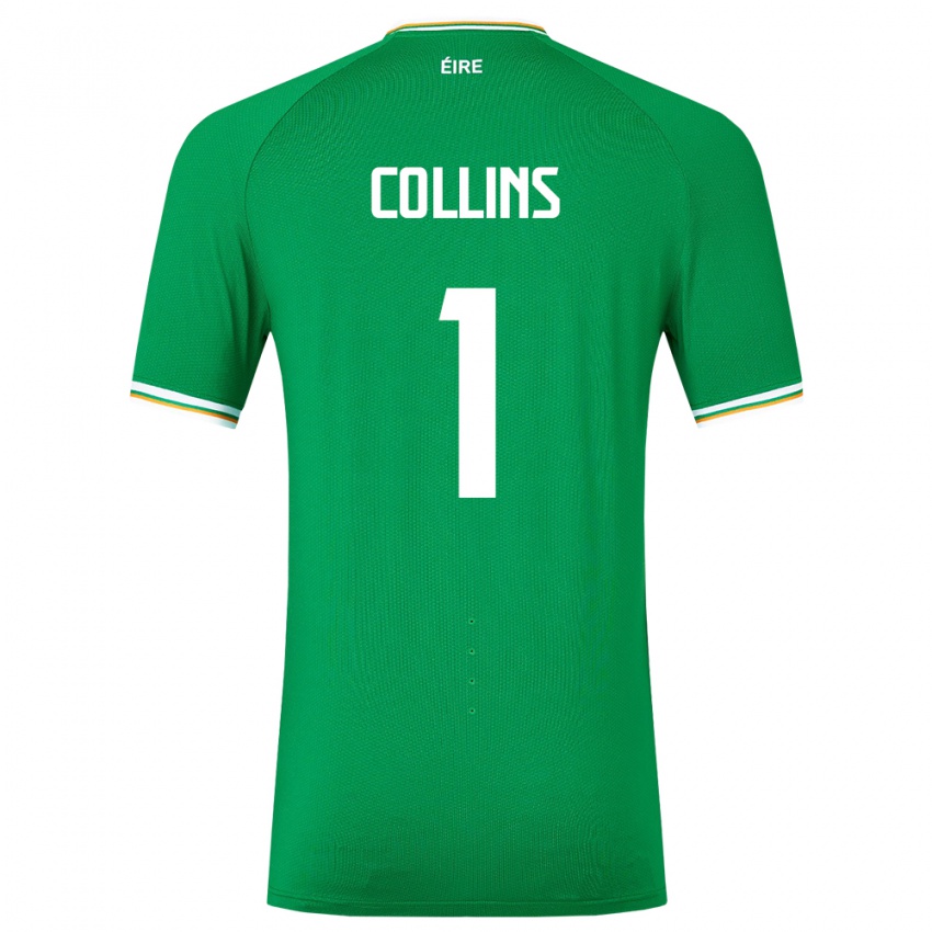 Kinder Irische Joe Collins #1 Grün Heimtrikot Trikot 24-26 T-Shirt