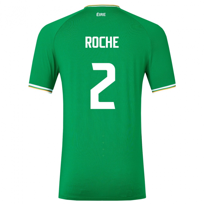 Kinder Irische James Roche #2 Grün Heimtrikot Trikot 24-26 T-Shirt