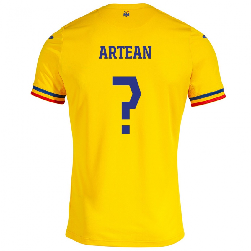 Kinder Rumänische Andrei Artean #0 Gelb Heimtrikot Trikot 24-26 T-Shirt