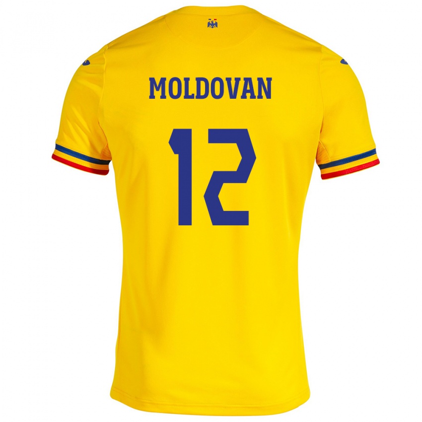 Kinder Rumänische Horaţiu Moldovan #12 Gelb Heimtrikot Trikot 24-26 T-Shirt