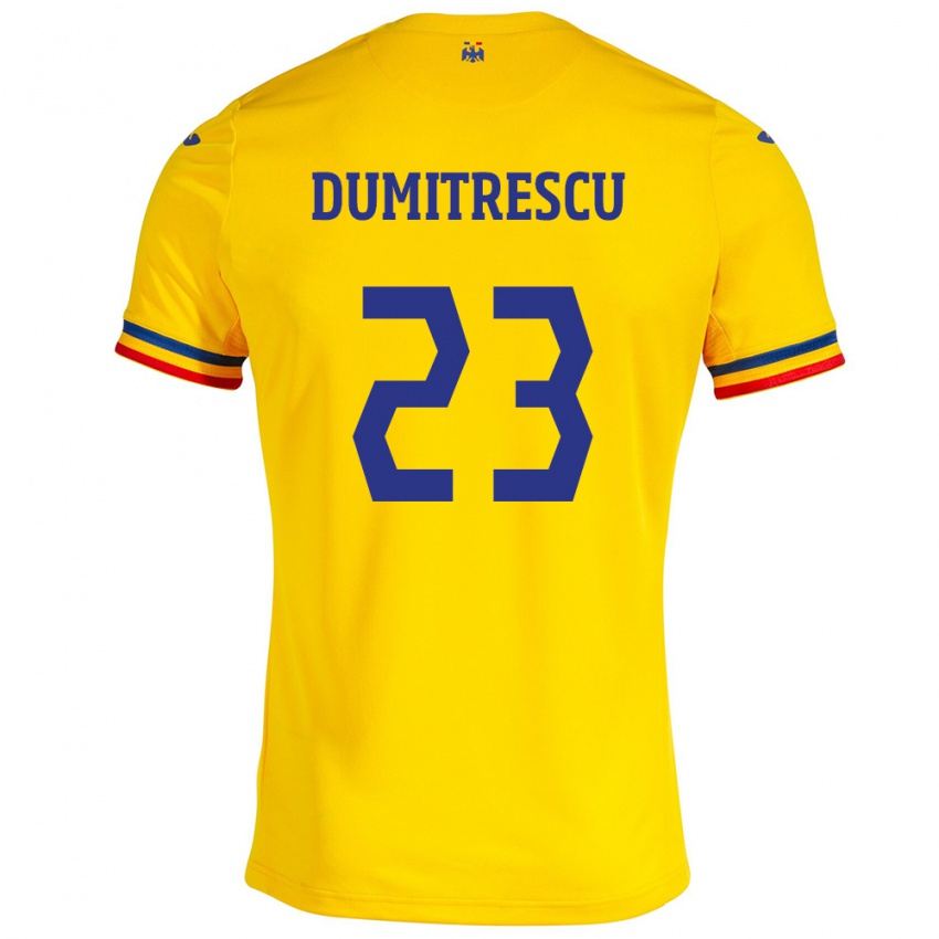 Kinder Rumänische Andres Dumitrescu #23 Gelb Heimtrikot Trikot 24-26 T-Shirt