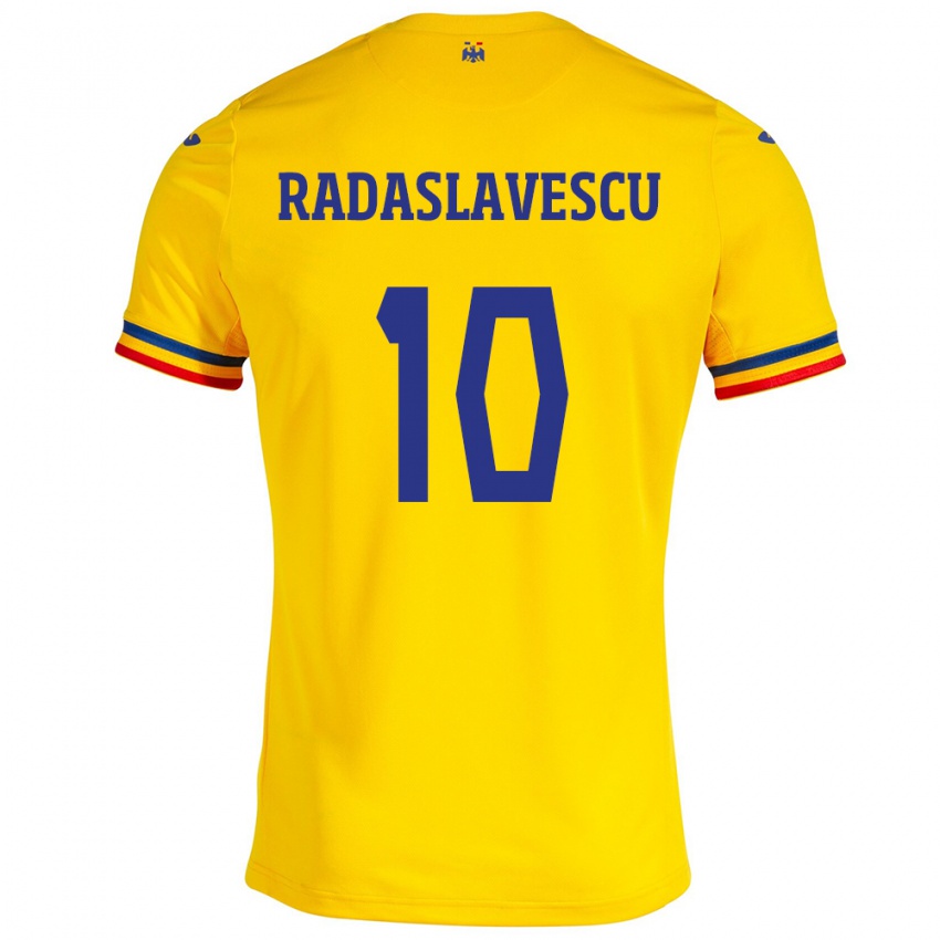 Kinder Rumänische Eduard Radaslavescu #10 Gelb Heimtrikot Trikot 24-26 T-Shirt