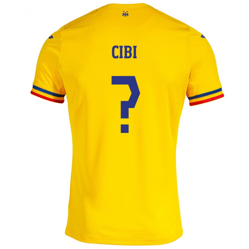 Kinder Rumänische Fabiano Cibi #0 Gelb Heimtrikot Trikot 24-26 T-Shirt