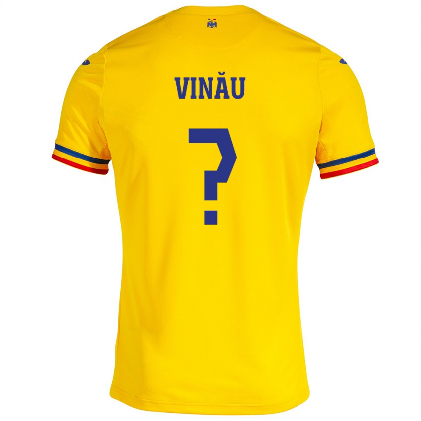 Kinder Rumänische Eric Vînău #0 Gelb Heimtrikot Trikot 24-26 T-Shirt