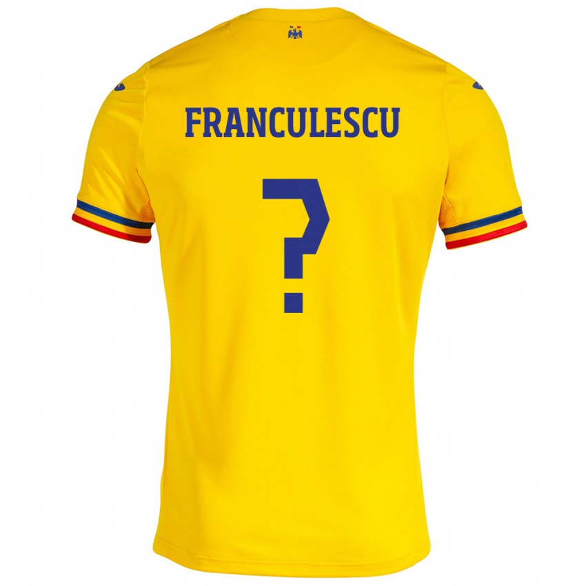 Kinder Rumänische Adrian Frânculescu #0 Gelb Heimtrikot Trikot 24-26 T-Shirt