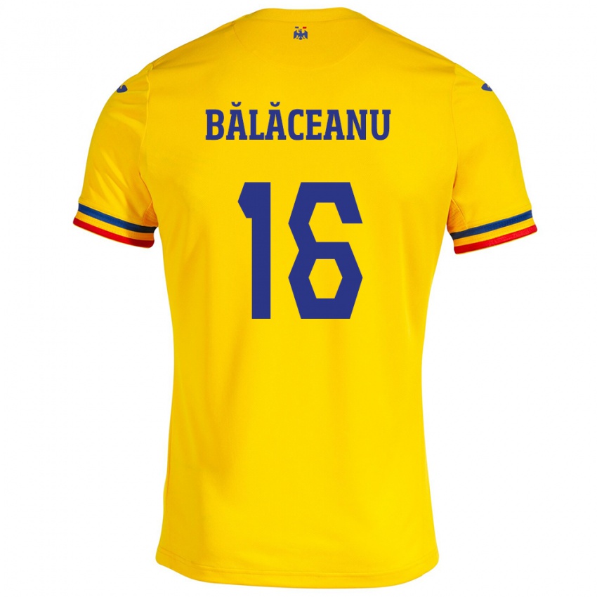 Kinder Rumänische Ioana Bălăceanu #16 Gelb Heimtrikot Trikot 24-26 T-Shirt