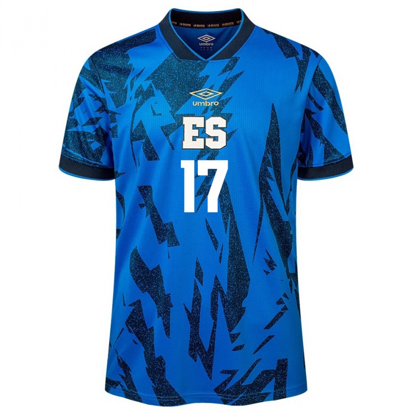 Kinder El Salvador Kevin Román #17 Blau Heimtrikot Trikot 24-26 T-Shirt