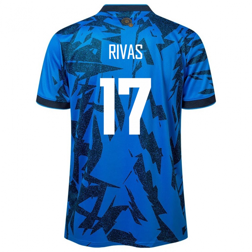 Kinder El Salvador Eduardo Rivas #17 Blau Heimtrikot Trikot 24-26 T-Shirt