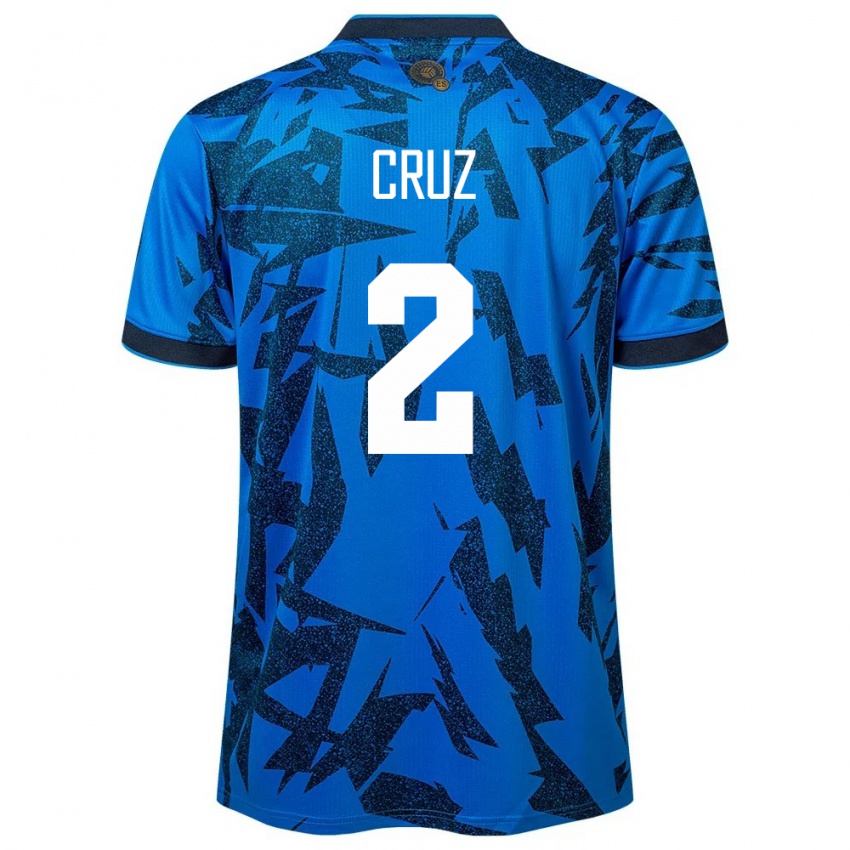 Kinder El Salvador Melvin Cruz #2 Blau Heimtrikot Trikot 24-26 T-Shirt