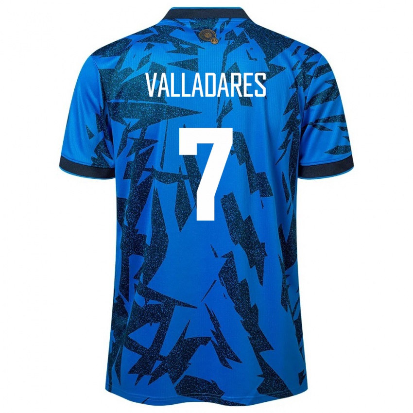 Kinder El Salvador Jefferson Valladares #7 Blau Heimtrikot Trikot 24-26 T-Shirt