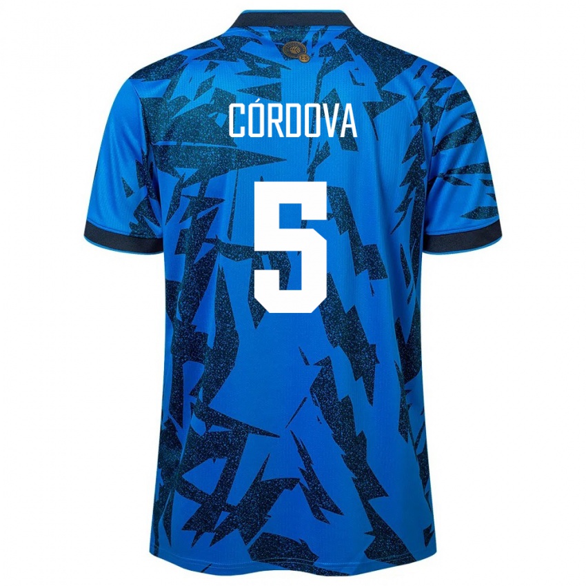 Kinder El Salvador Edwin Córdova #5 Blau Heimtrikot Trikot 24-26 T-Shirt