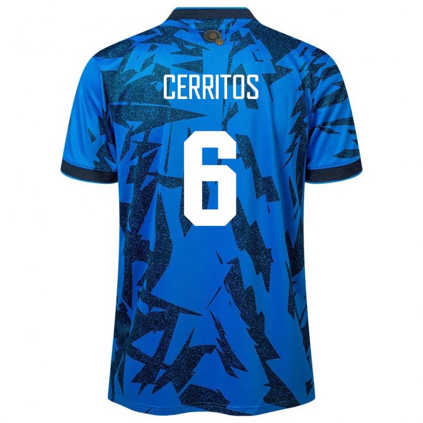 Kinder El Salvador Mauricio Cerritos #6 Blau Heimtrikot Trikot 24-26 T-Shirt