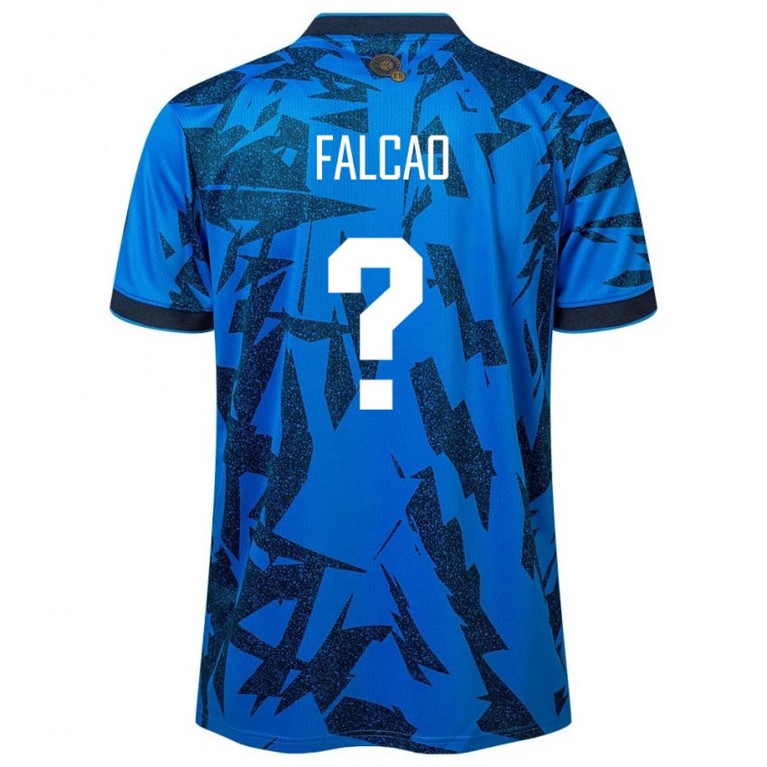 Kinder El Salvador Kiano Falcao #0 Blau Heimtrikot Trikot 24-26 T-Shirt