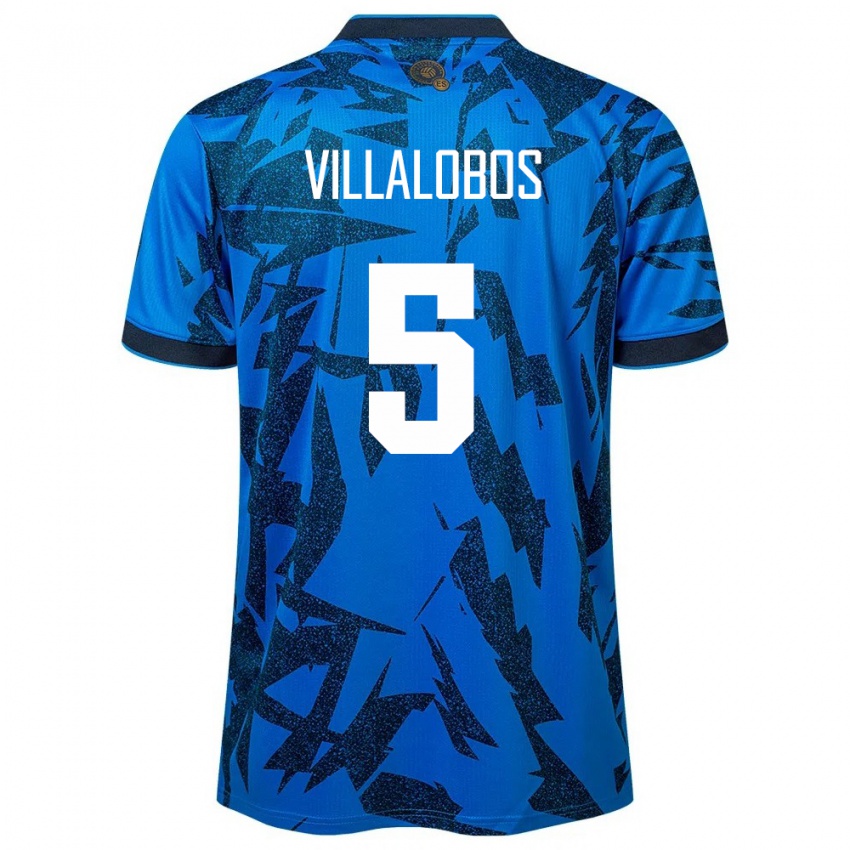 Kinder El Salvador Kristian Villalobos #5 Blau Heimtrikot Trikot 24-26 T-Shirt