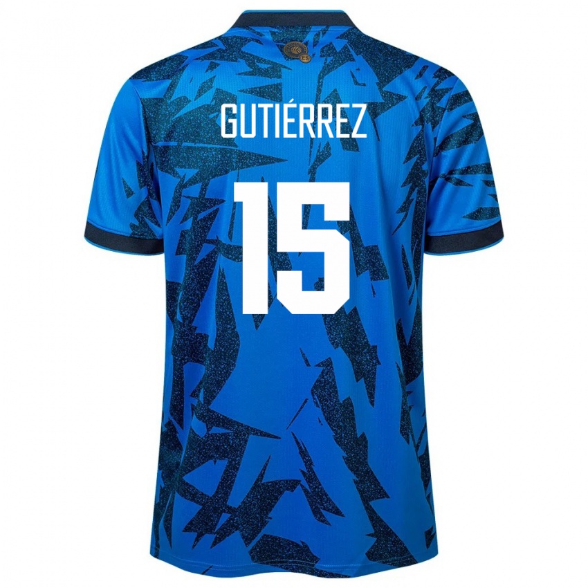Kinder El Salvador Danya Gutiérrez #15 Blau Heimtrikot Trikot 24-26 T-Shirt