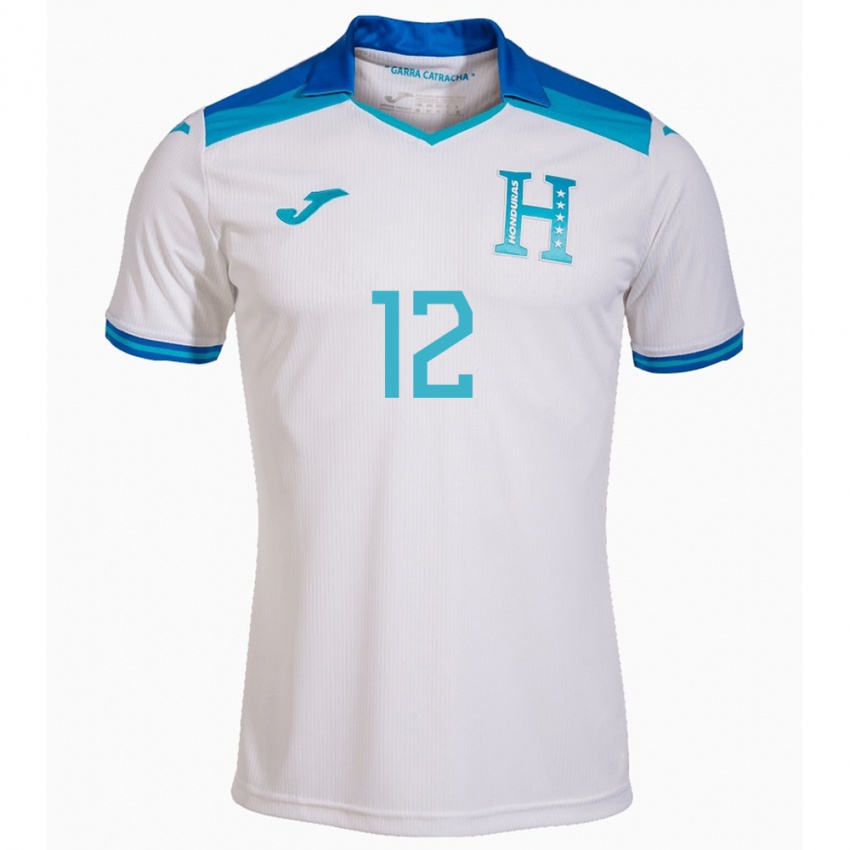 Kinder Honduras Owen Macías #12 Weiß Heimtrikot Trikot 24-26 T-Shirt