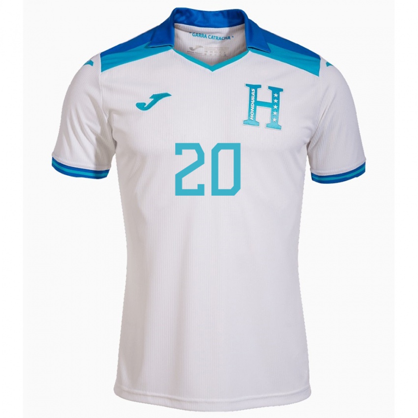 Kinder Honduras Alessandro Maldonado #20 Weiß Heimtrikot Trikot 24-26 T-Shirt