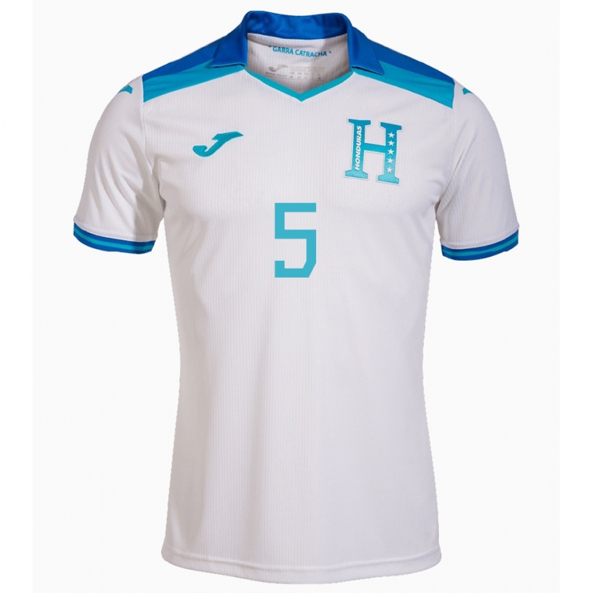 Kinder Honduras Jonathan Bueso #5 Weiß Heimtrikot Trikot 24-26 T-Shirt