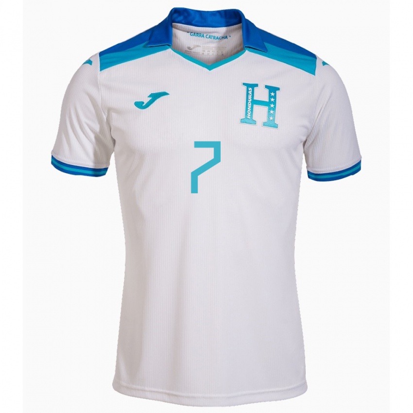 Kinder Honduras José Pinto #7 Weiß Heimtrikot Trikot 24-26 T-Shirt