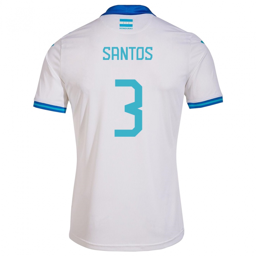 Kinder Honduras Marcelo Santos #3 Weiß Heimtrikot Trikot 24-26 T-Shirt