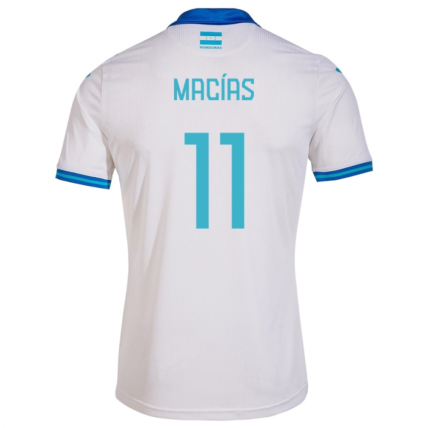 Kinder Honduras Jefryn Macías #11 Weiß Heimtrikot Trikot 24-26 T-Shirt