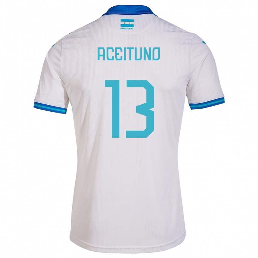 Kinder Honduras Marco Aceituno #13 Weiß Heimtrikot Trikot 24-26 T-Shirt