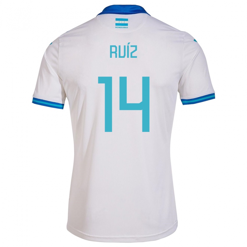 Kinder Honduras David Ruíz #14 Weiß Heimtrikot Trikot 24-26 T-Shirt