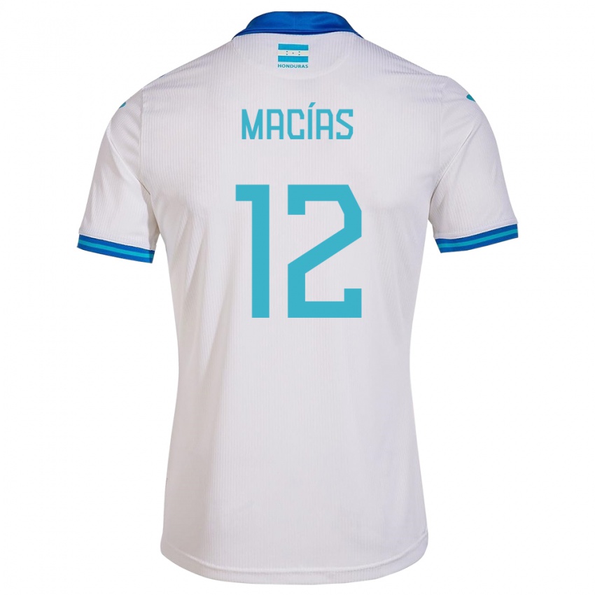 Kinder Honduras Owen Macías #12 Weiß Heimtrikot Trikot 24-26 T-Shirt