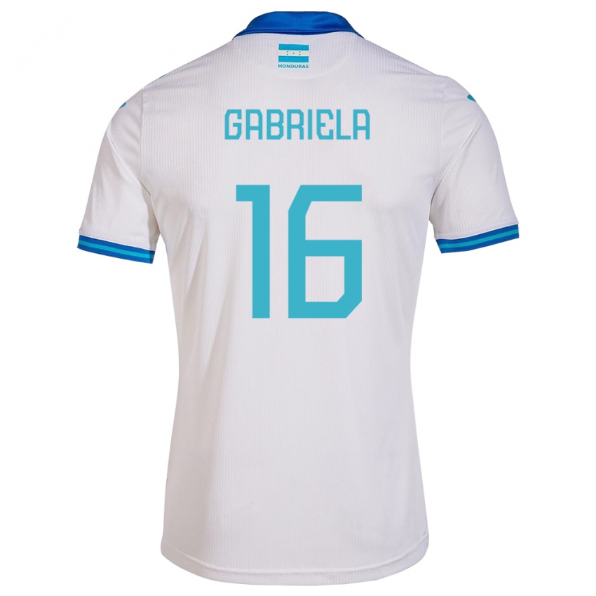 Kinder Honduras Gabriela García #16 Weiß Heimtrikot Trikot 24-26 T-Shirt