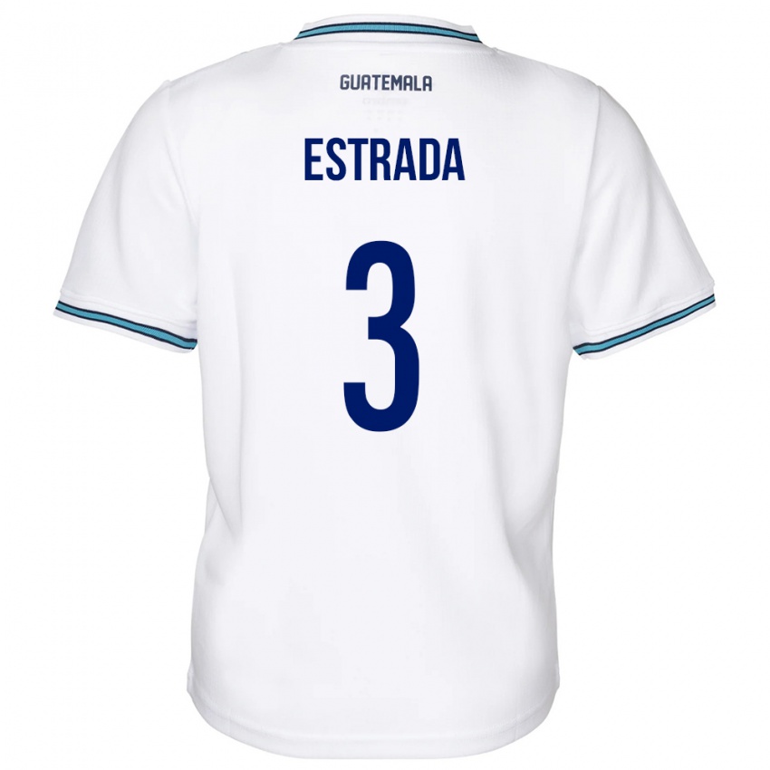 Kinder Guatemala Carlos Estrada #3 Weiß Heimtrikot Trikot 24-26 T-Shirt