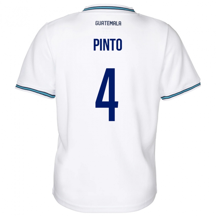 Kinder Guatemala José Carlos Pinto #4 Weiß Heimtrikot Trikot 24-26 T-Shirt