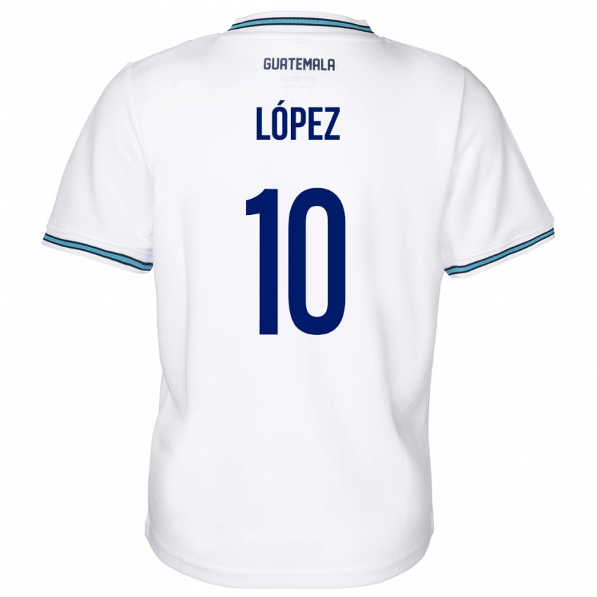 Kinder Guatemala Antonio López #10 Weiß Heimtrikot Trikot 24-26 T-Shirt