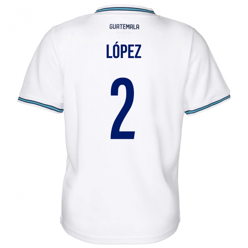 Kinder Guatemala Francisco López #2 Weiß Heimtrikot Trikot 24-26 T-Shirt